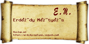 Erdődy Mátyás névjegykártya