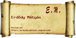 Erdődy Mátyás névjegykártya